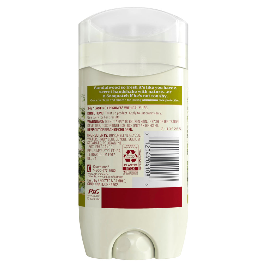 Old Spice Timber Aluminum-Free Deodorant for Men – 24/7 Odor Protection (Pack of 3)