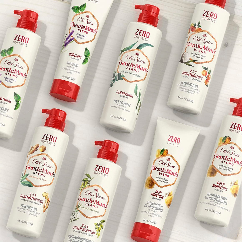Old Spice Gentlemans Blend Sulfate-Free Shampoo & Conditioner Set – Lavender & Mint Scent (14.8 fl oz & 8 fl oz)