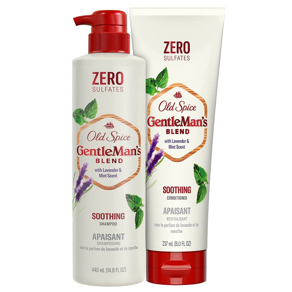 Old Spice Gentlemans Blend Sulfate-Free Shampoo & Conditioner Set – Lavender & Mint Scent (14.8 fl oz & 8 fl oz)