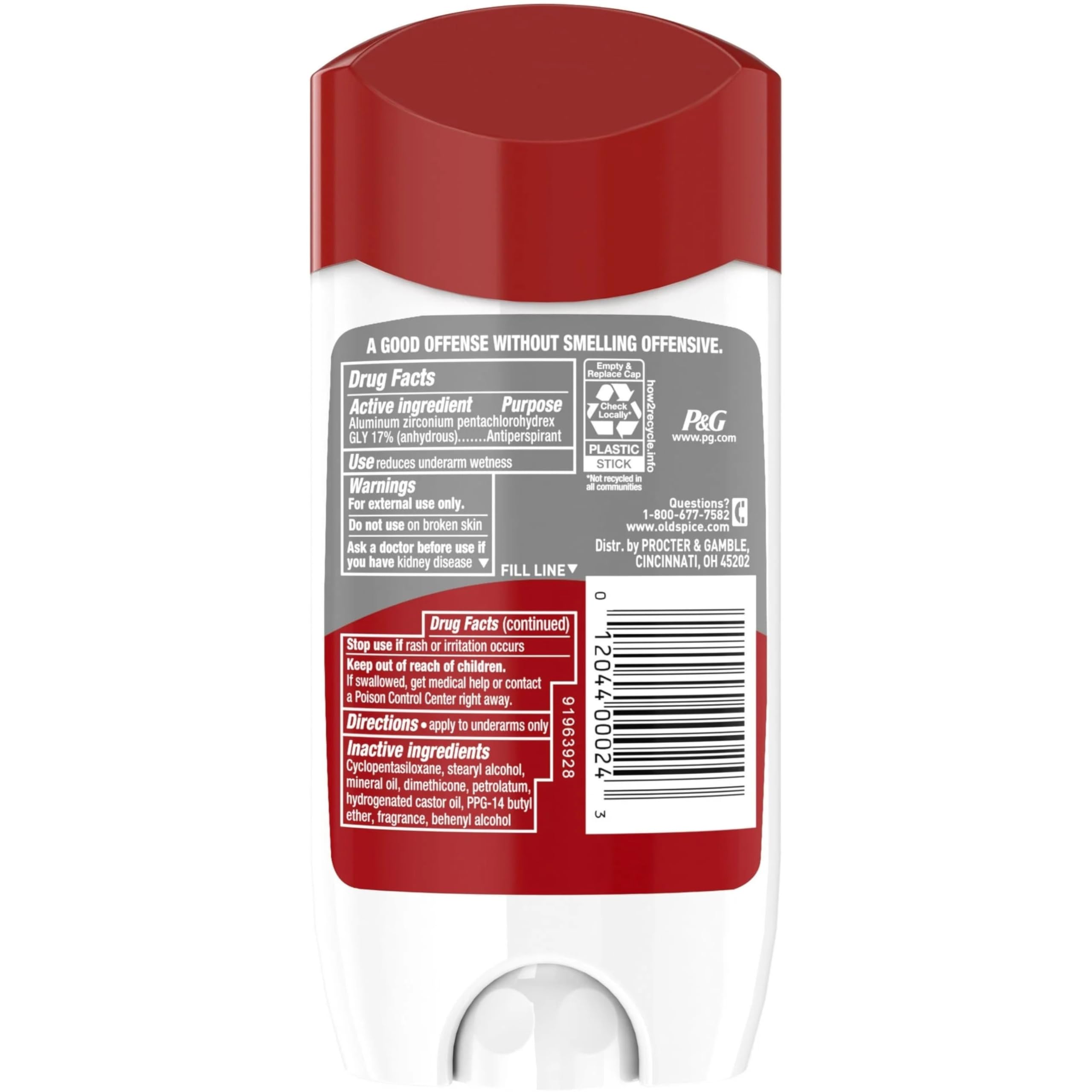 Old Spice High Endurance Invisible Solid Antiperspirant & Deodorant for Men – Fresh Scent (3 oz / 85 g) 6 Pack