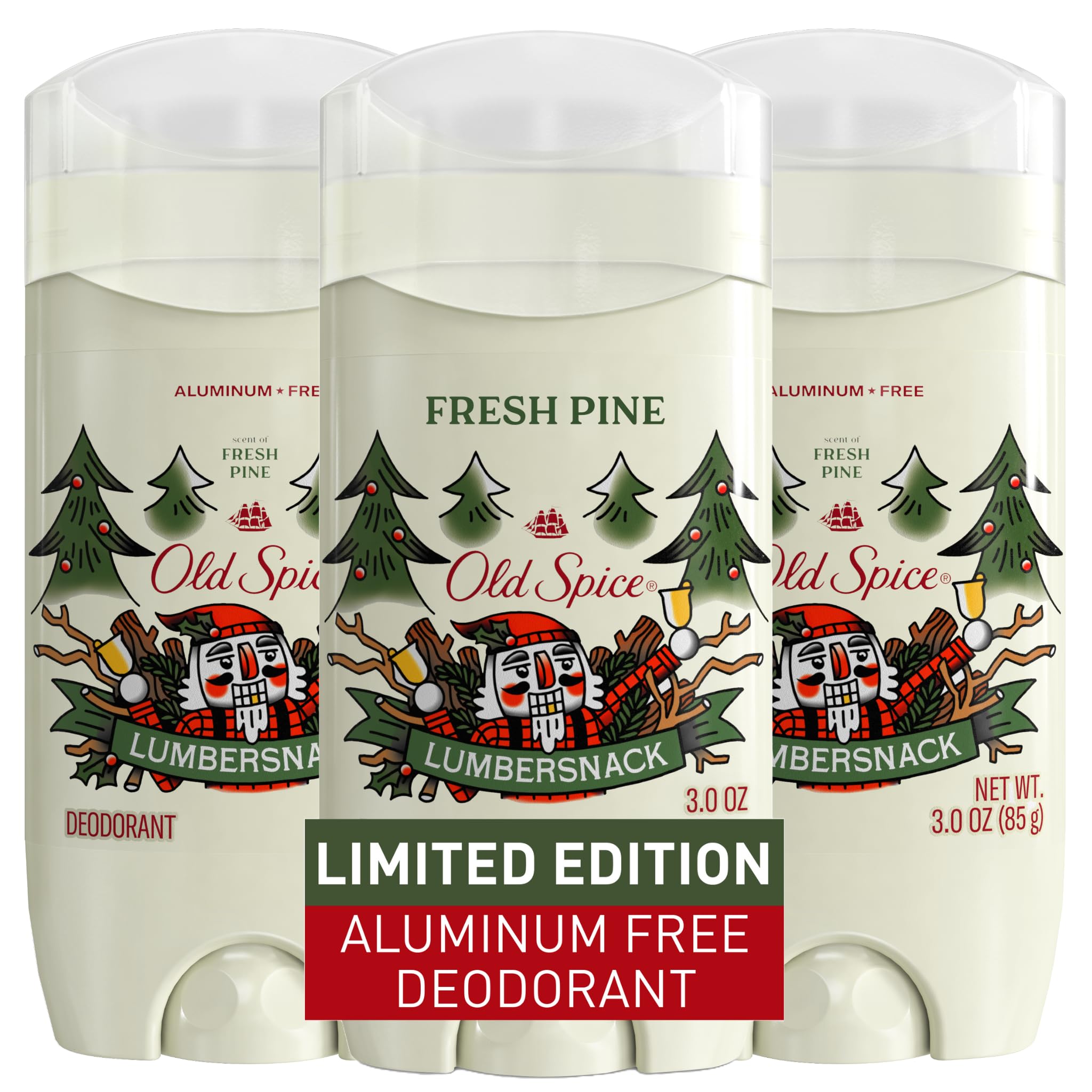 Old Spice Holidudes Aluminum Free Deodorant for Men – Limited Edition 24/7 Holiday Freshness (3 x 3.0 oz)