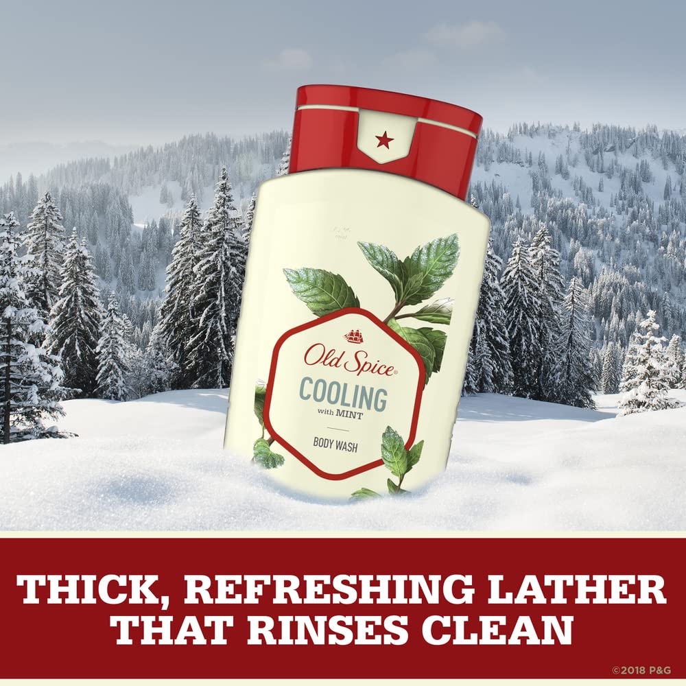 Old Spice Invigorate Cooling Mint Body Wash for Men – 16 oz Pack of 4