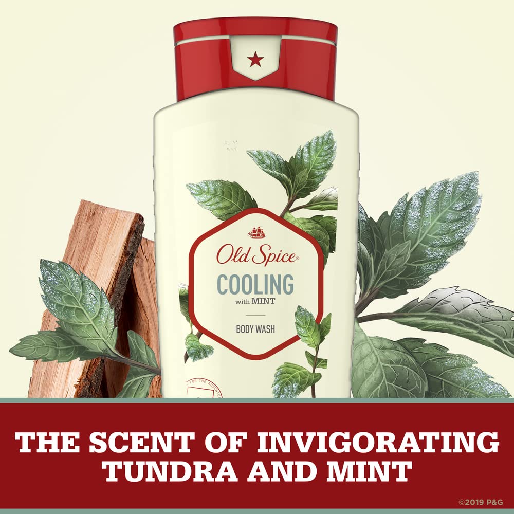 Old Spice Invigorate Cooling Mint Body Wash for Men – 16 oz Pack of 4
