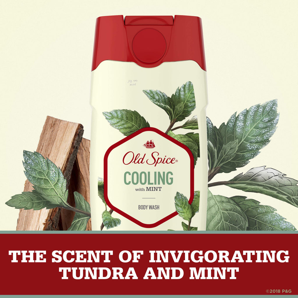 Old Spice Invigorate Cooling Mint Body Wash for Men – 16 oz Pack of 4