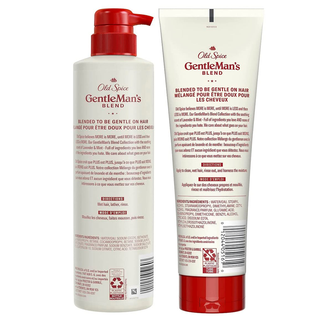 Old Spice Gentlemans Blend Sulfate-Free Shampoo & Conditioner Set – Lavender & Mint Scent (14.8 fl oz & 8 fl oz)