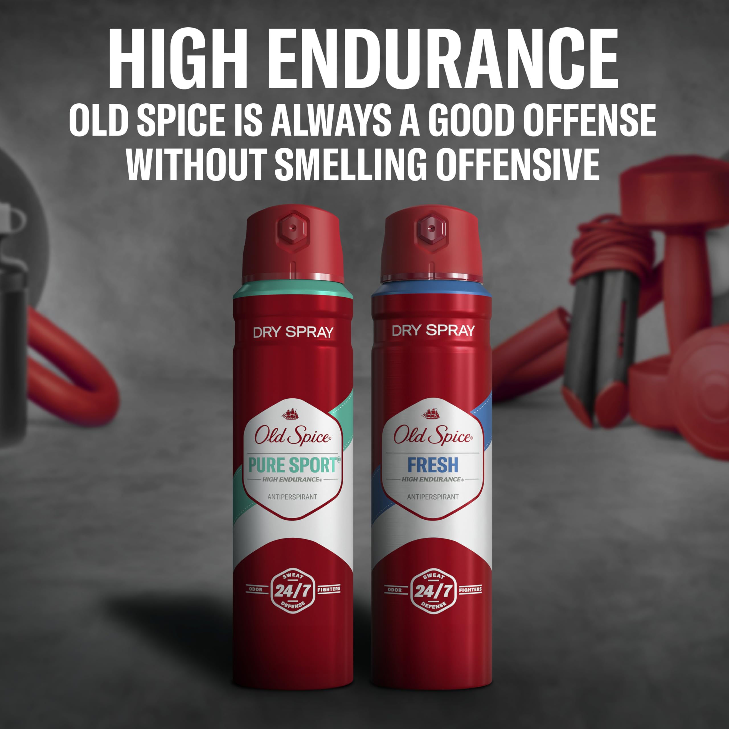 Old Spice High Endurance Dry Spray Antiperspirant for Men – 24/7 Sweat Defense & Fresh Scent (Pack of 3, 4.3 oz)