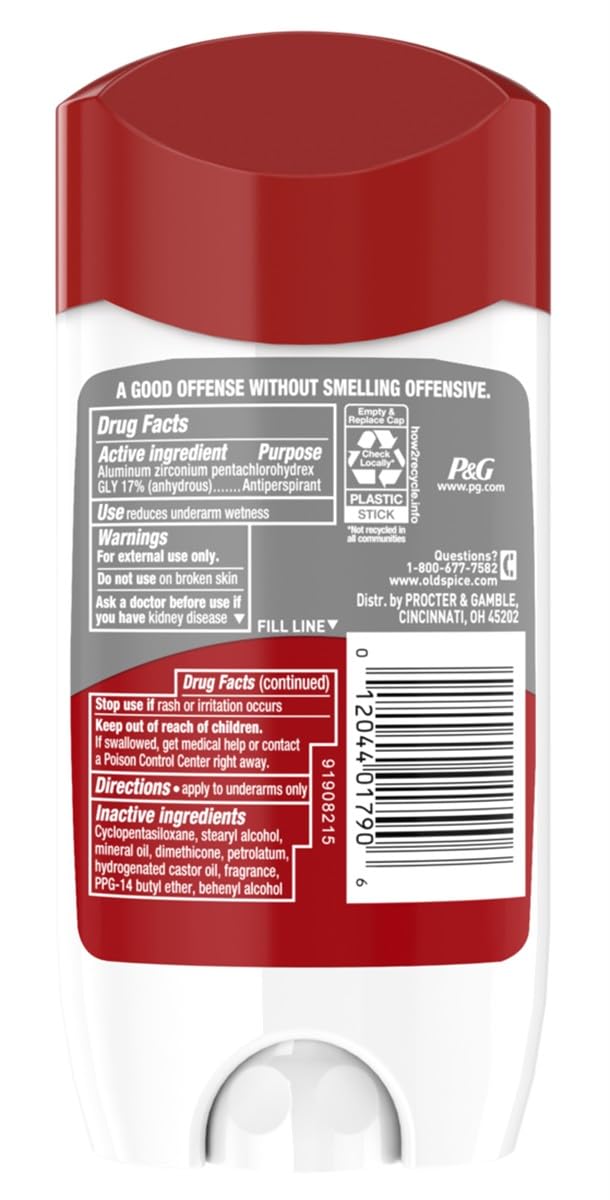Old Spice High Endurance Invisible Solid Deodorant - Playmaker Scent (Pack of 2, 3 oz each)