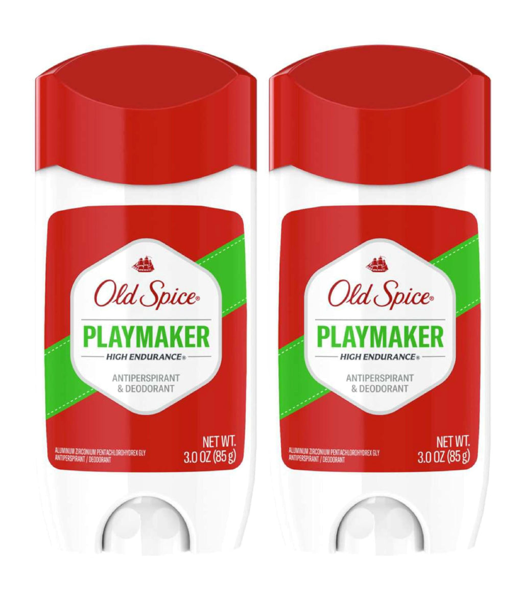 Old Spice High Endurance Invisible Solid Deodorant - Playmaker Scent (Pack of 2, 3 oz each)