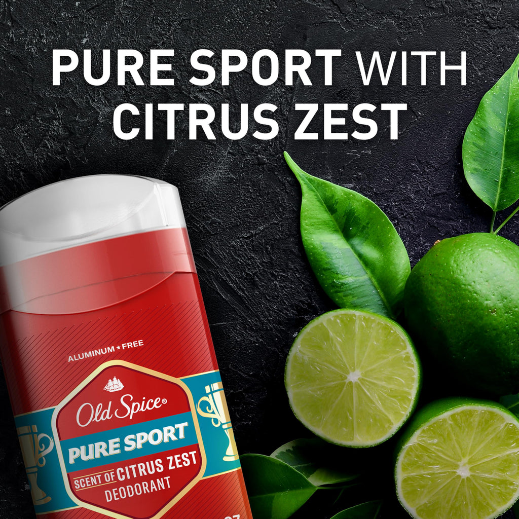 Old Spice Aluminum Free Deodorant for Men - 24/7 Odor Protection & Fresh Citrus Scent (3 x 3.0 oz)