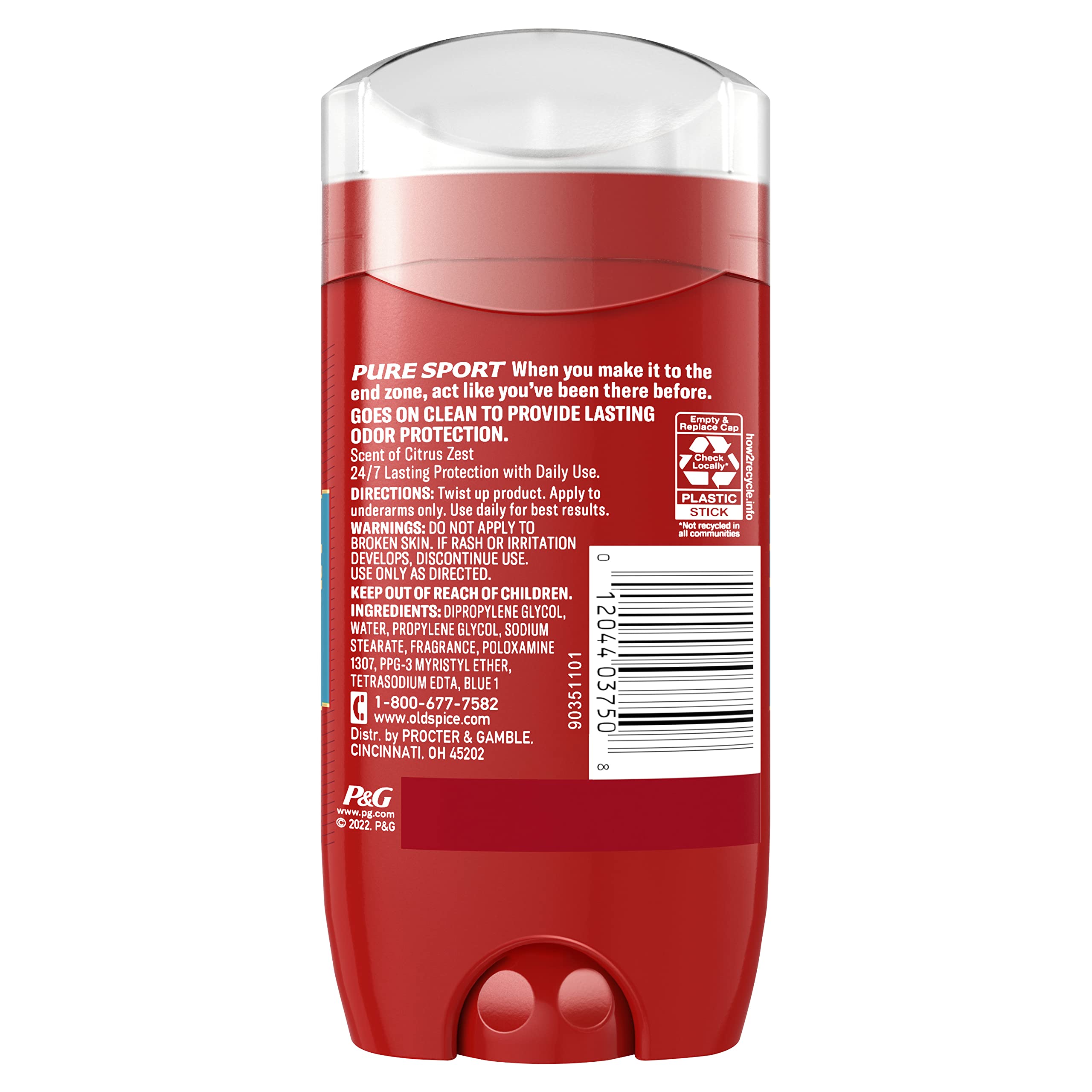 Old Spice Aluminum Free Deodorant for Men - 24/7 Odor Protection & Fresh Citrus Scent (3 x 3.0 oz)