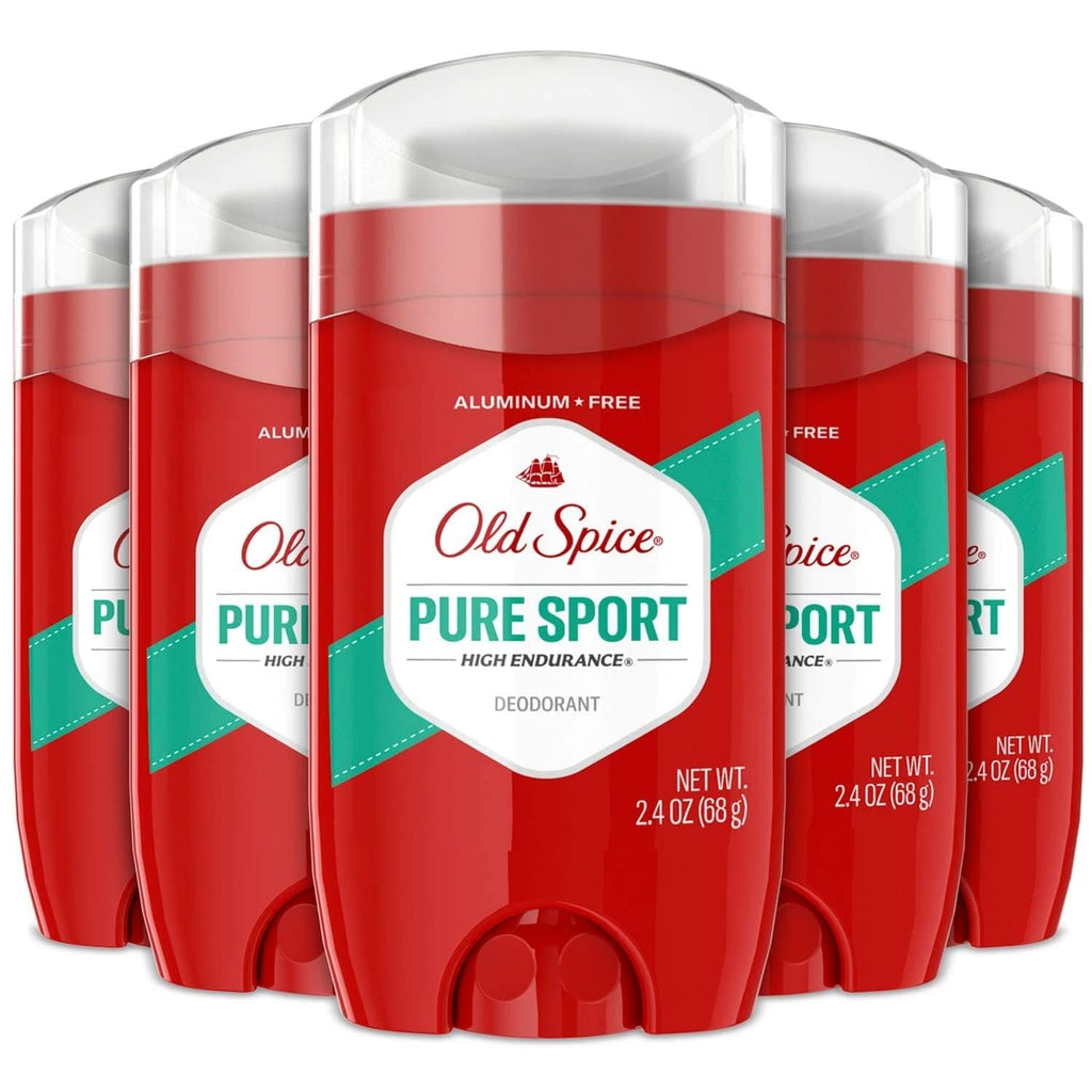 Old Spice Pure Sport Deodorant — 2.4 oz Sticks (Pack of 5) | Long-Lasting Freshness