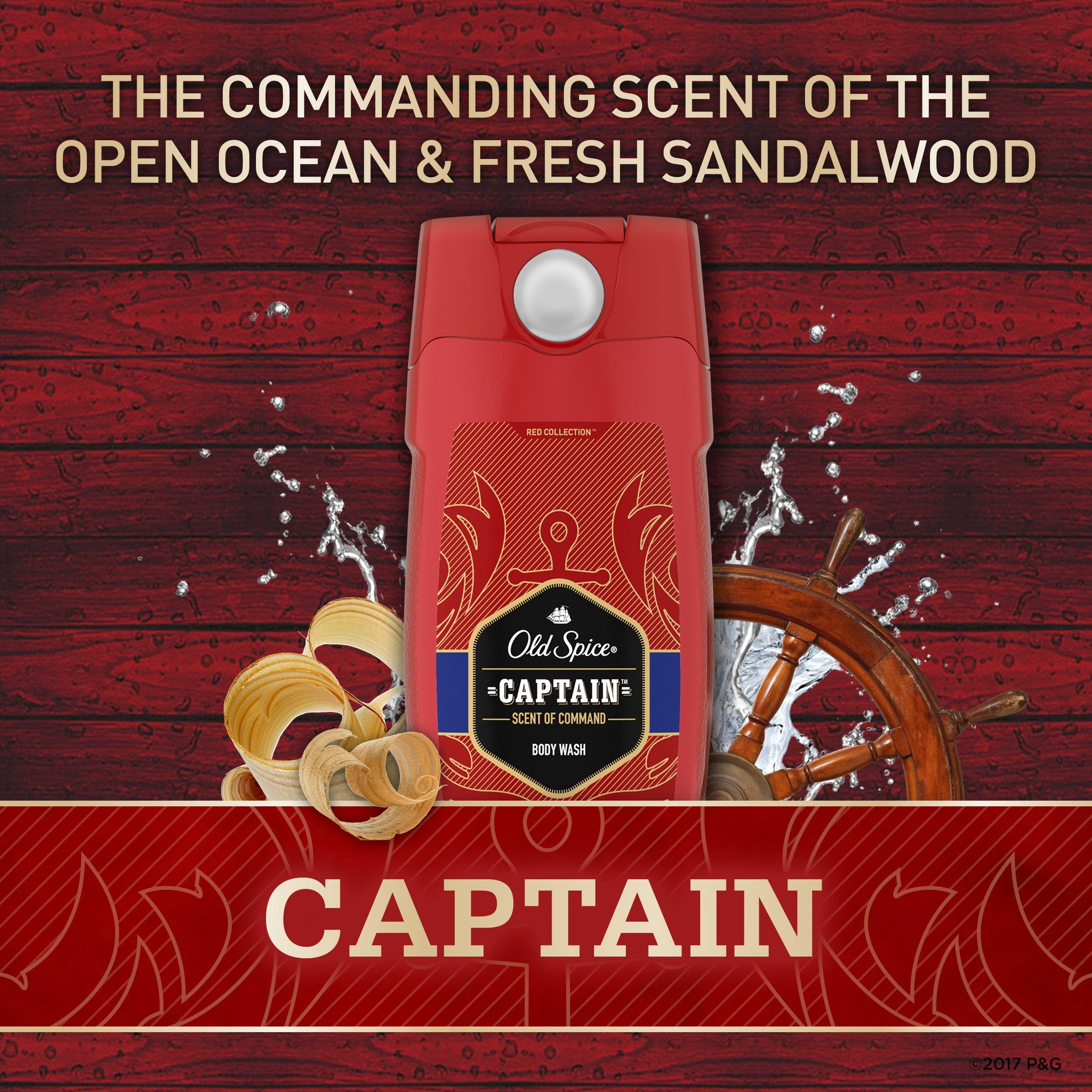 Old Spice Red Collection Captain Body Wash for Men – 16 oz