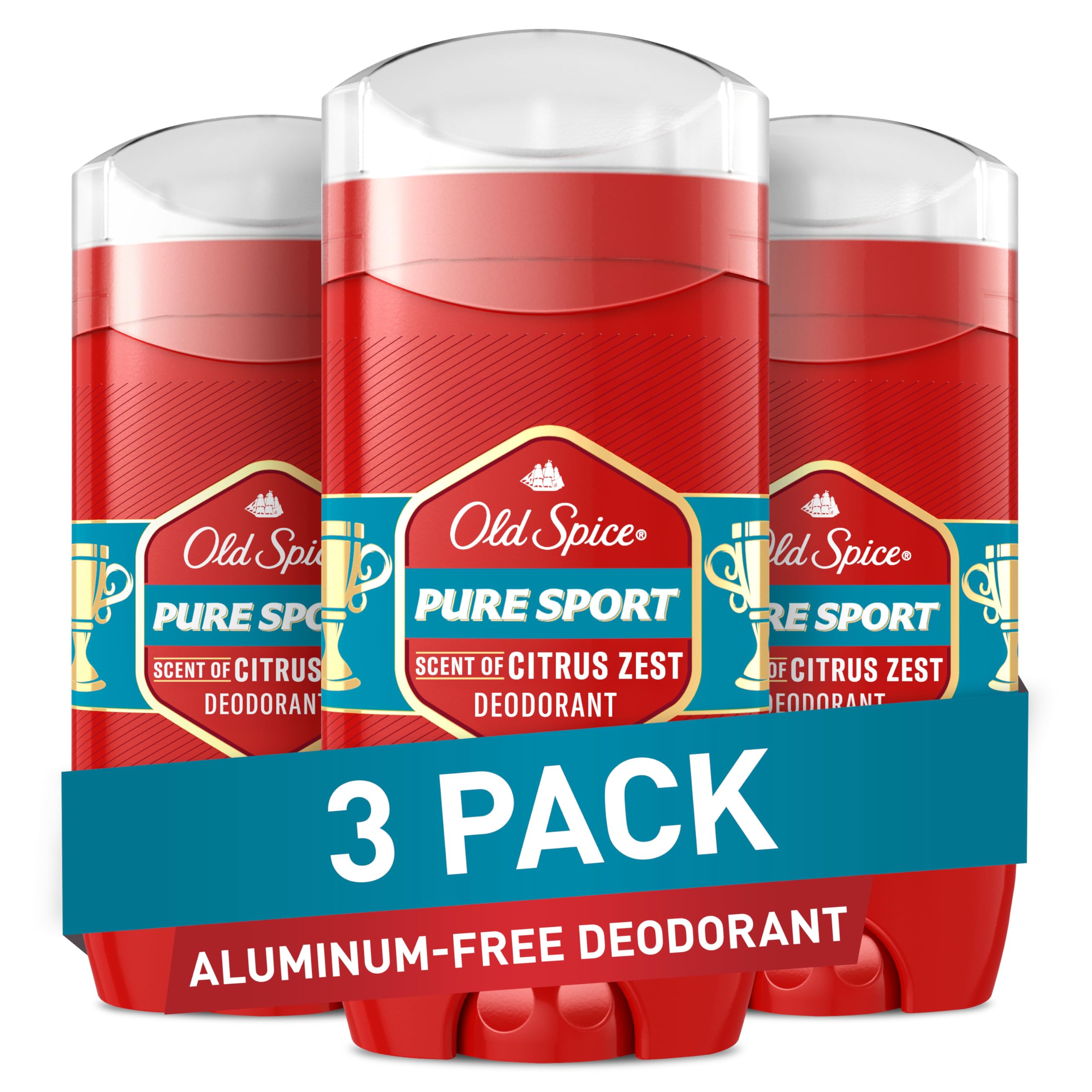 Old Spice Aluminum Free Deodorant for Men - 24/7 Odor Protection & Fresh Citrus Scent (3 x 3.0 oz)