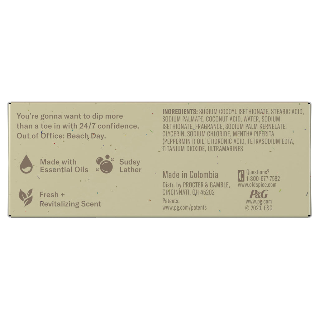 Old Spice Seas the Day Premium Bar Soap – Eucalyptus & Coconut Cream, Plant-Based Cleanser (Pack of 6)