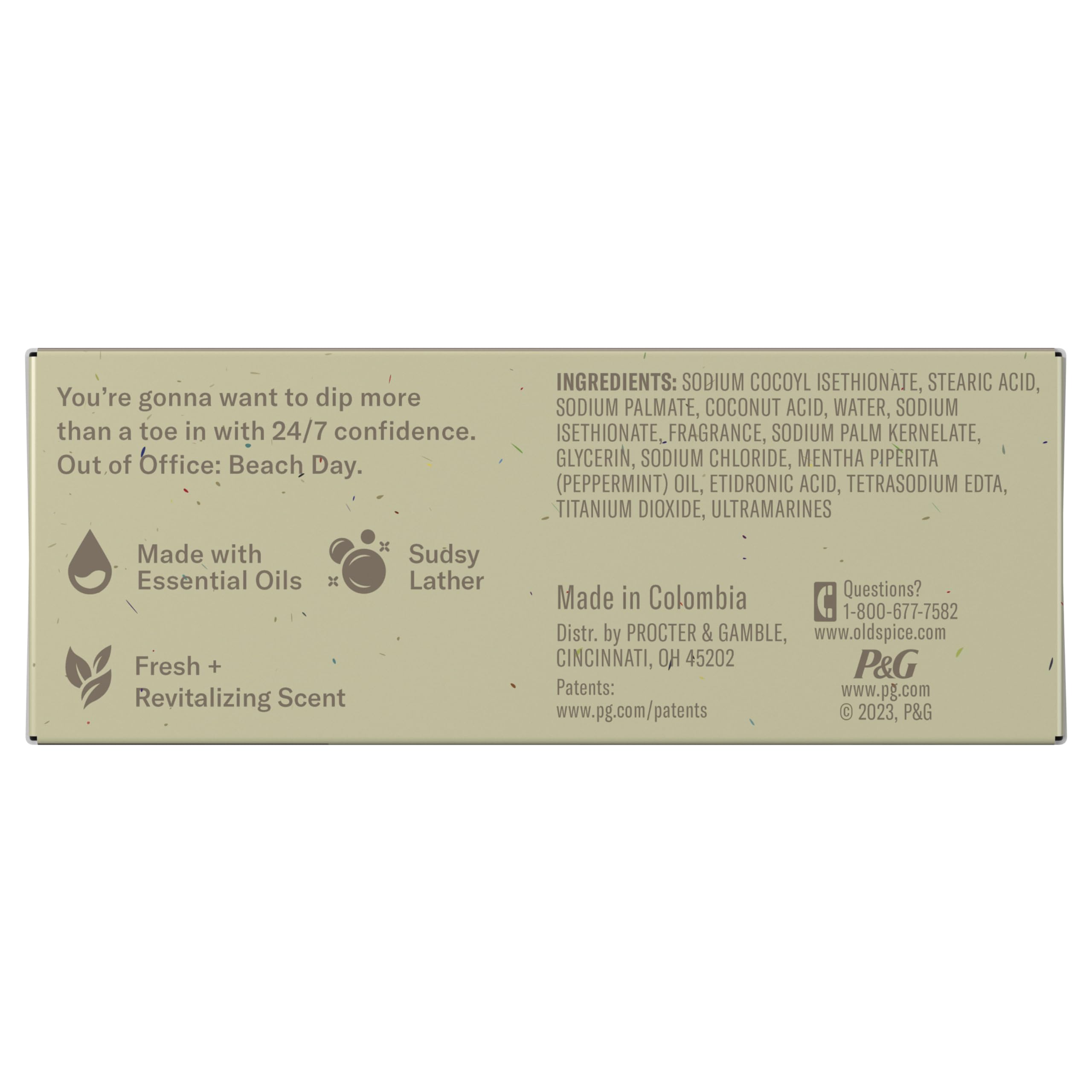 Old Spice Seas the Day Premium Bar Soap – Eucalyptus & Coconut Cream, Plant-Based Cleanser (Pack of 6)