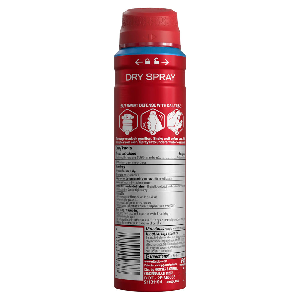 Old Spice High Endurance Dry Spray Antiperspirant for Men – 24/7 Sweat Defense & Fresh Scent (Pack of 3, 4.3 oz)
