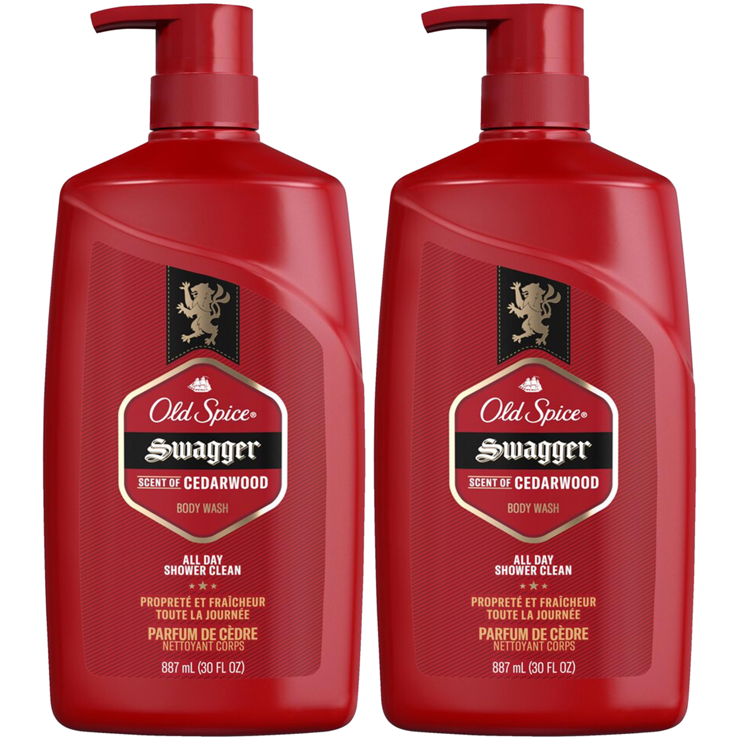 Old Spice Swagger Body Wash 2-Pack – Cedarwood Lime Scent, 30 oz Each | Red Zone Collection
