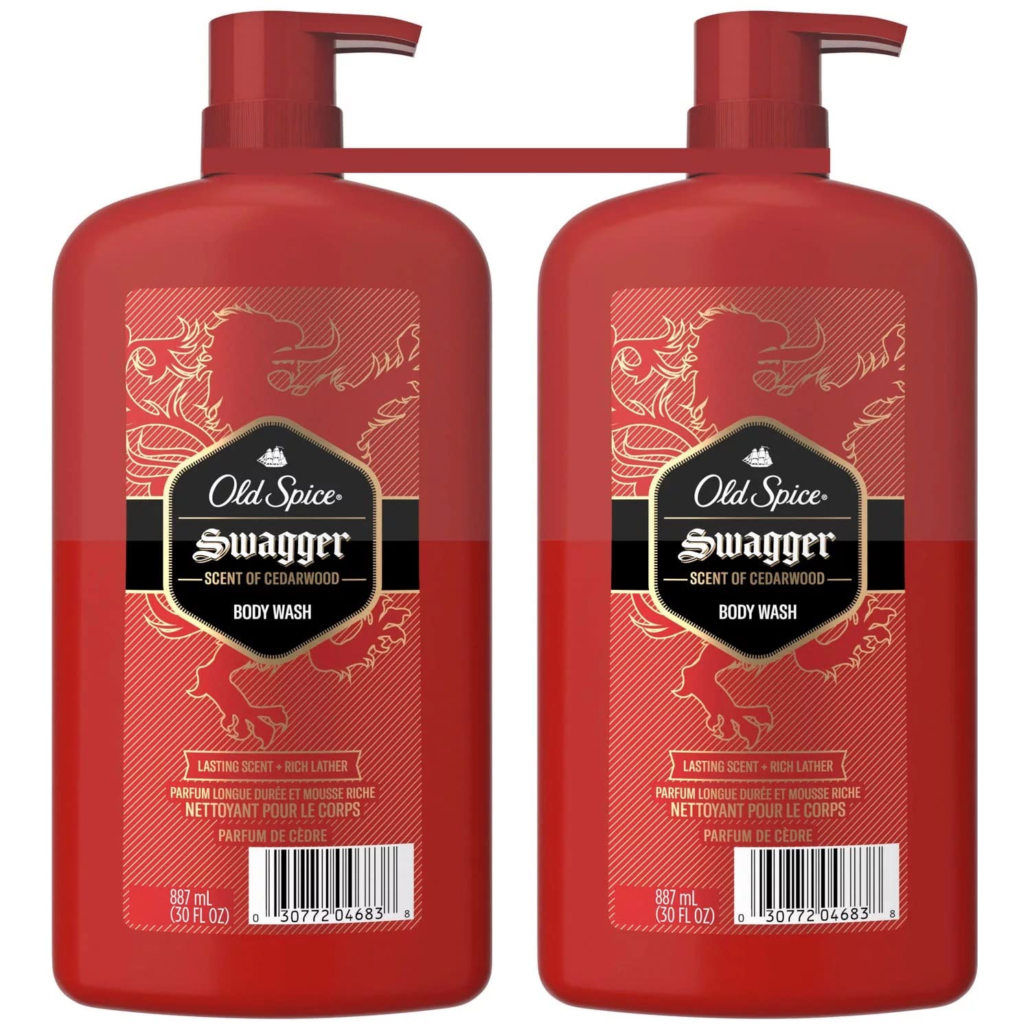 Old Spice Swagger Body Wash for Men, Scent of Cedarwood and Lime, 30 oz 2-Pack