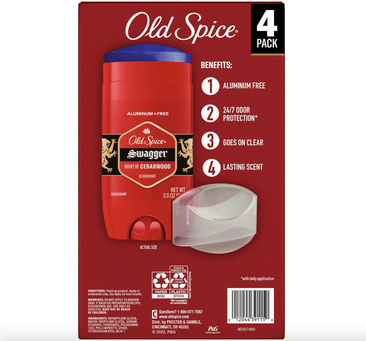 Old Spice Swagger Aluminum Free Deodorant 3 oz — 4 Pack | binoa
