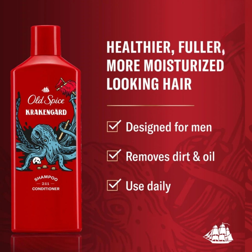 Old Spice Swagger Holiday Gift Set – 2-in-1 Shampoo, Body Wash & Pomade (Krakengard)