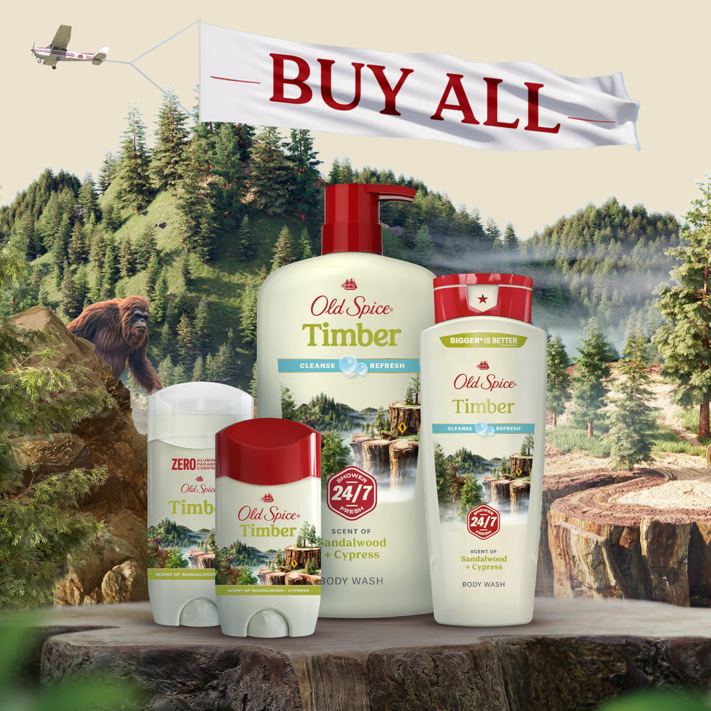 Old Spice Timber Aluminum-Free Deodorant for Men – 24/7 Odor Protection (Pack of 3)