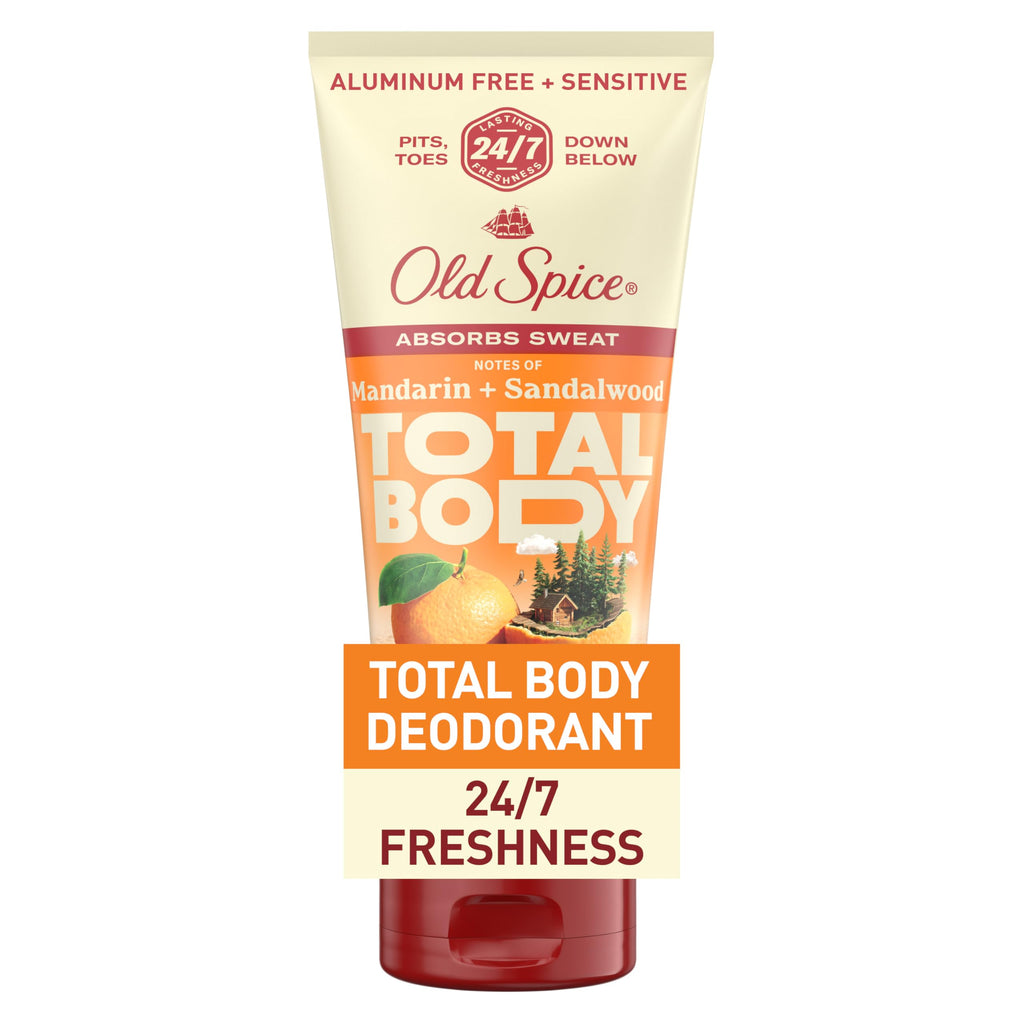 Old Spice Whole Body Deodorant Cream for Men – Aluminum-Free, Mandarin + Sandalwood, 24/7 Odor Protection, 3.0 oz