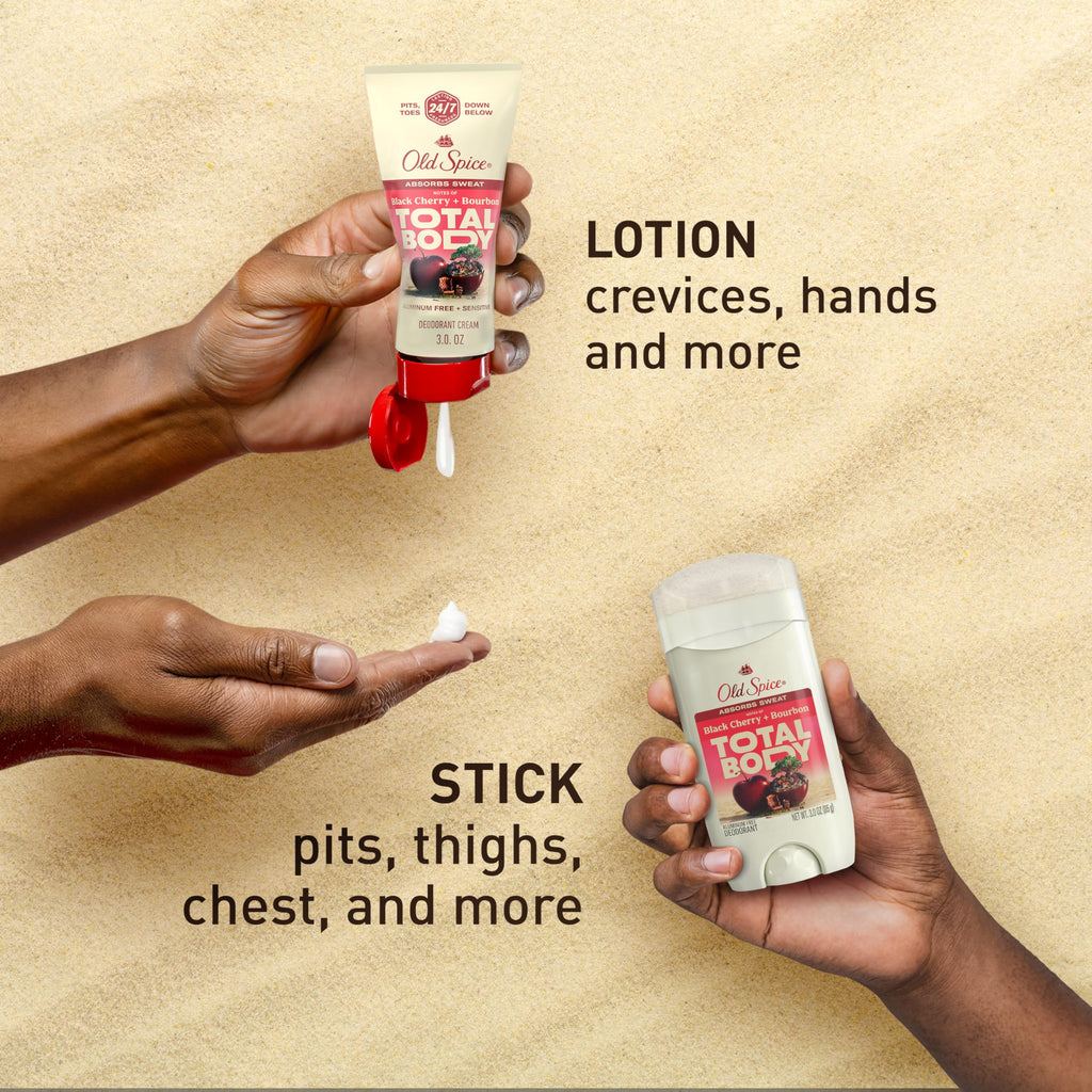 Old Spice Whole Body Deodorant Stick for Men – Aluminum Free, Black Cherry + Bourbon, 3.0 oz