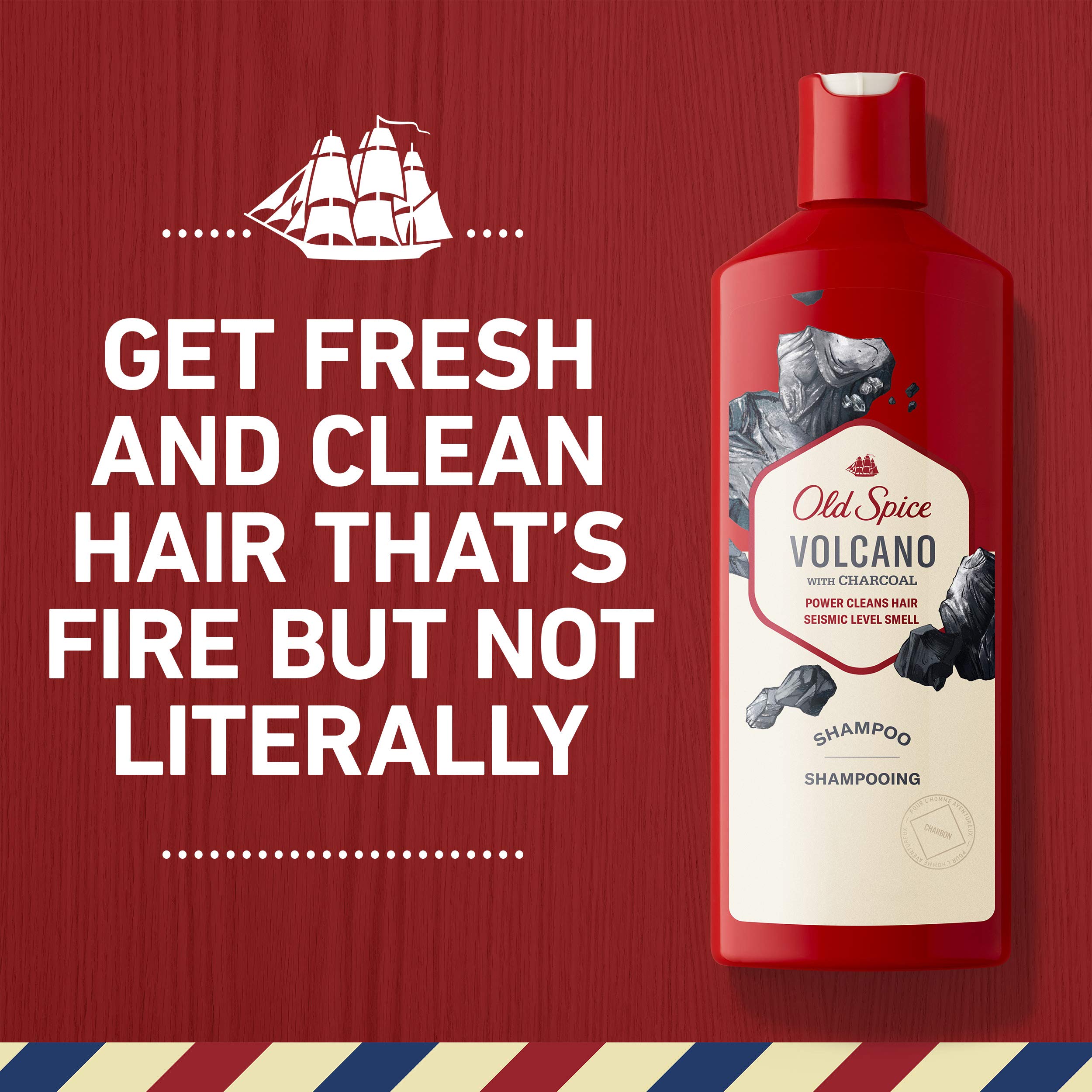 Old Spice Volcano with Charcoal Shampoo – Barbershop-Quality Cleanse