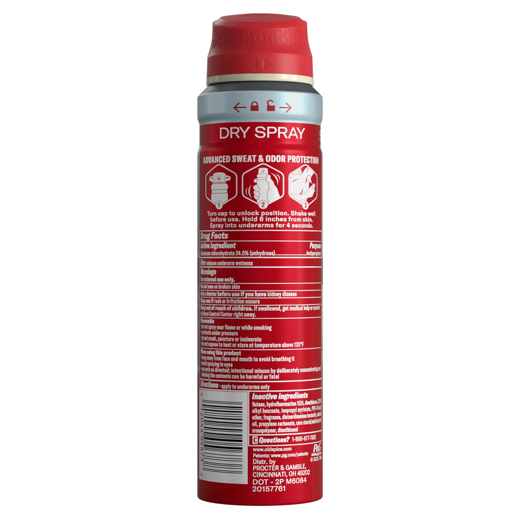 Old Spice Dry Spray Antiperspirant for Men - Volcano Cedar Amber, 24/7 Freshness (Pack of 3)