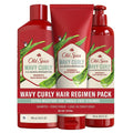 Old Spice Wavy Curly Hair Shampoo, Conditioner & Leave-In Set for Men | Regimen Bundle