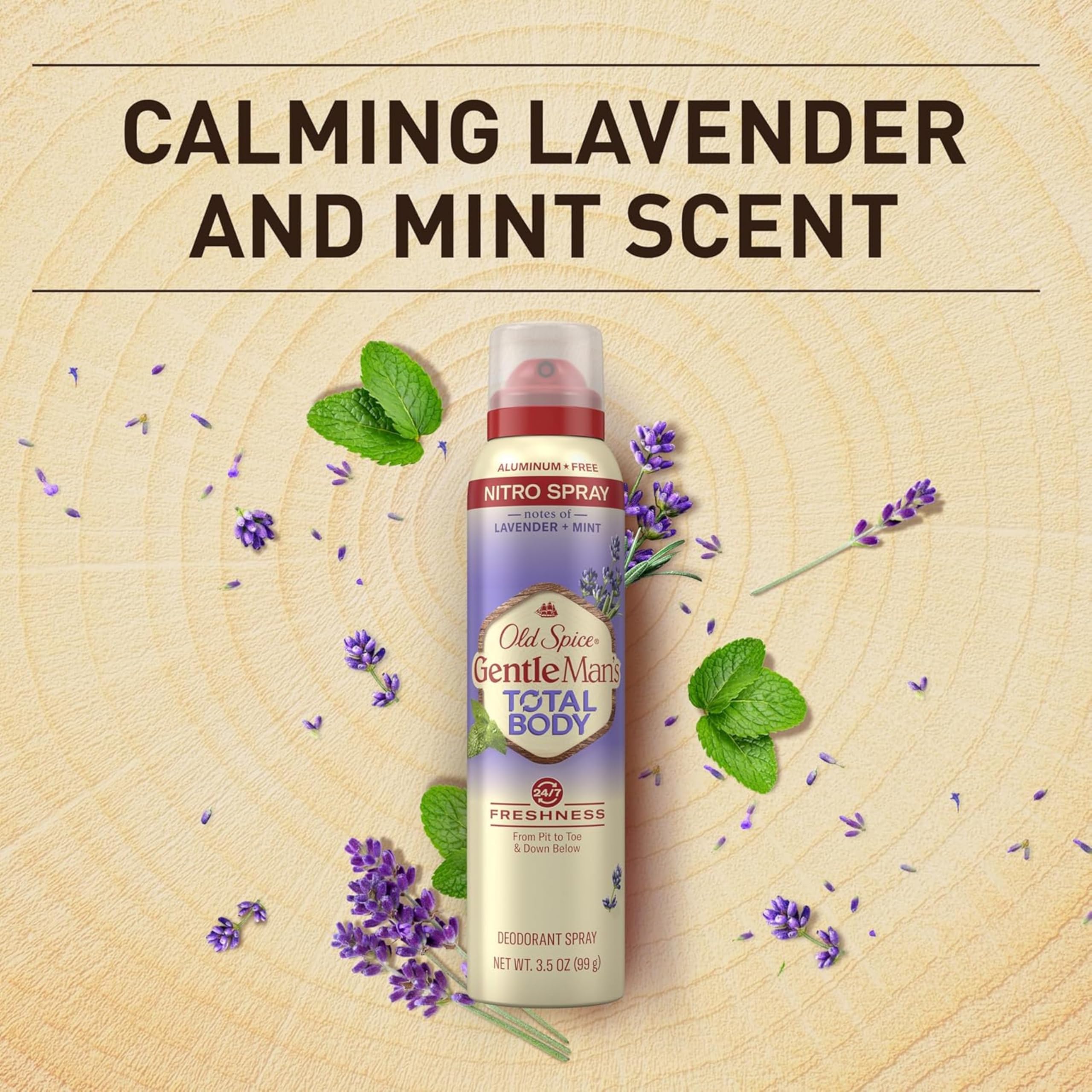Old Spice Whole Body Deodorant for Men – Lavender Mint, Aluminum-Free, Pack of 3