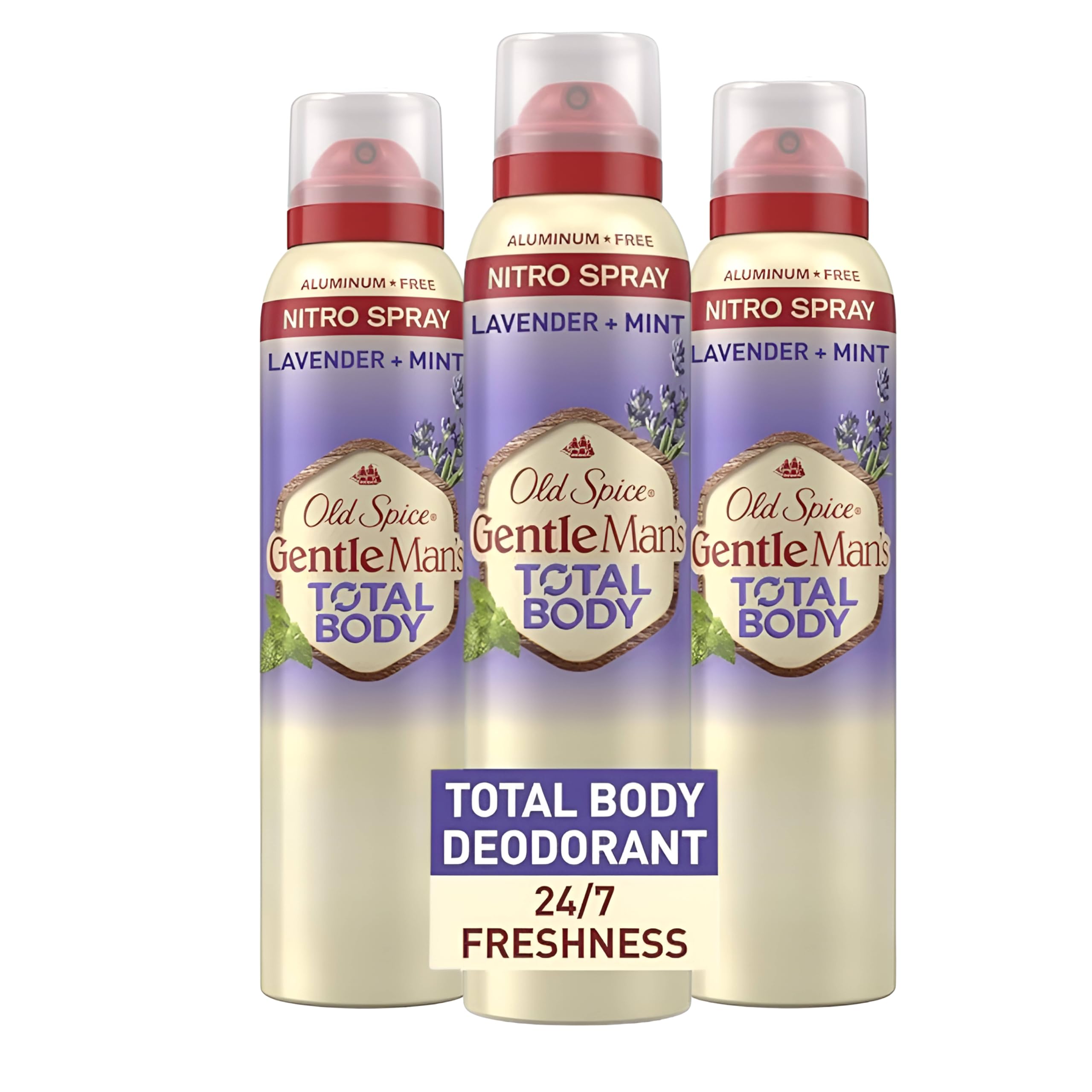 Old Spice Whole Body Deodorant for Men – Lavender Mint, Aluminum-Free, Pack of 3