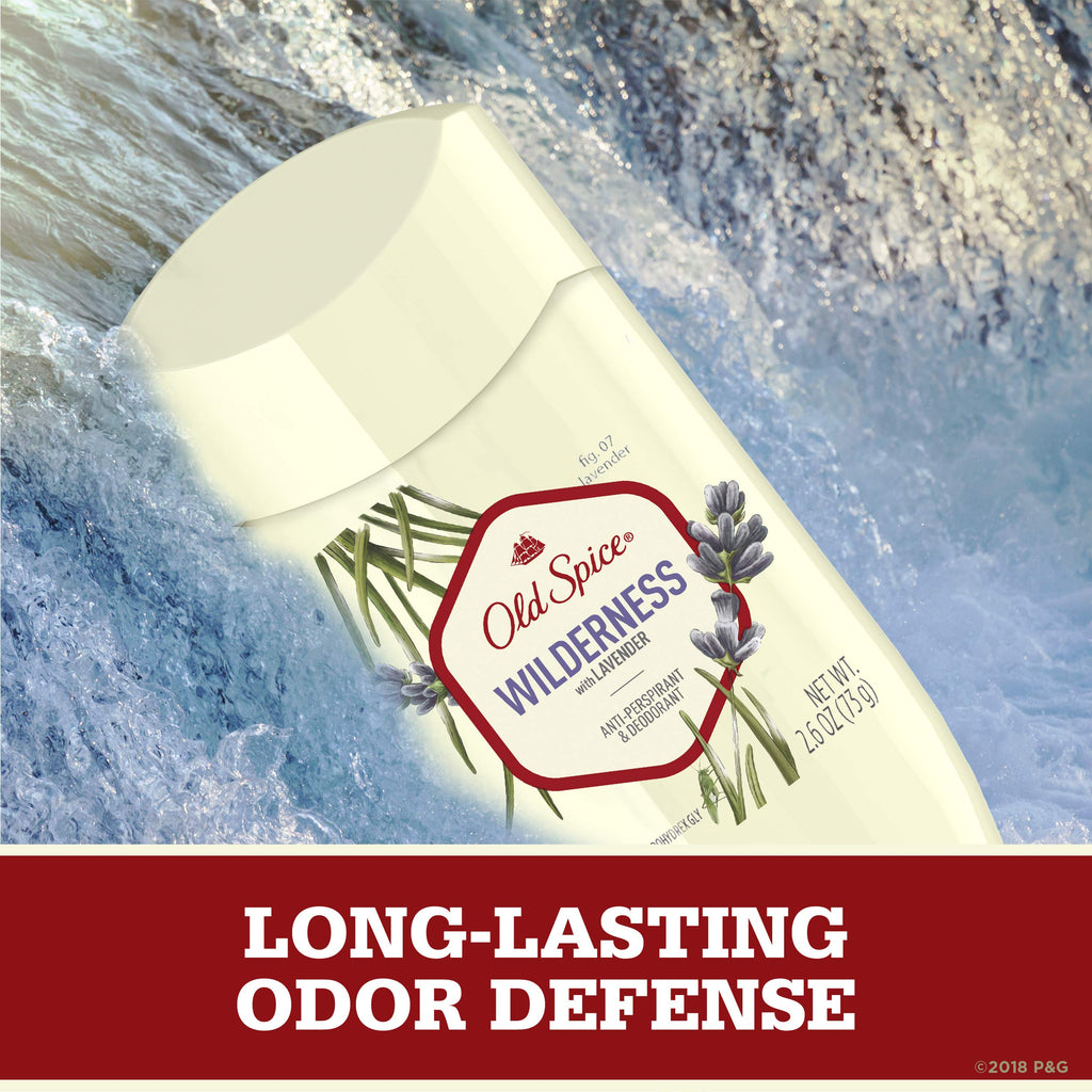 Old Spice Wilderness Lavender Invisible Solid Antiperspirant Deodorant for Men — 2.6 oz (Pack of 12)