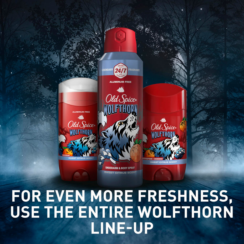 Old Spice Wolfthorn Aluminum Free Deodorant for Men — 24/7 Odor Protection, 3-Pack
