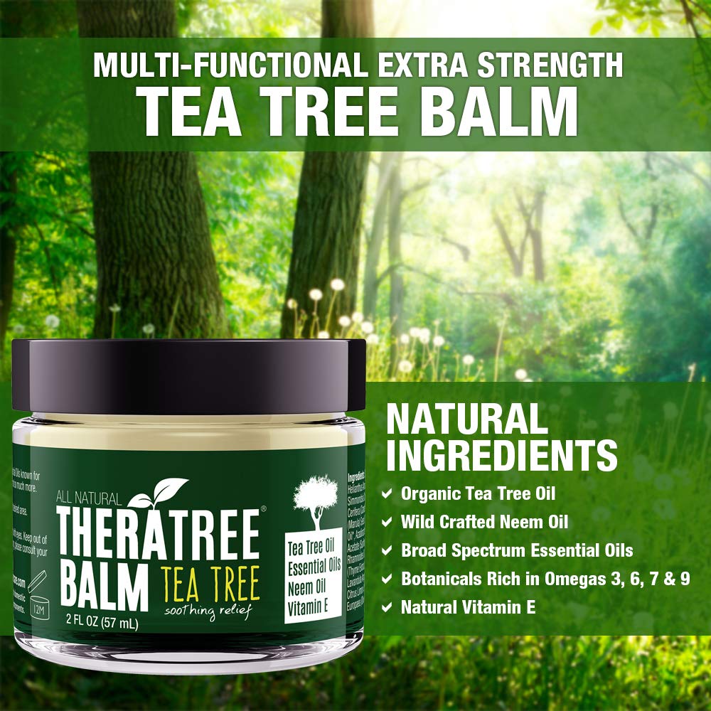Oleavine TheraTree Tea Tree Oil Balm with Neem Oil – Soothe Dry, Itchy Skin and Irritation