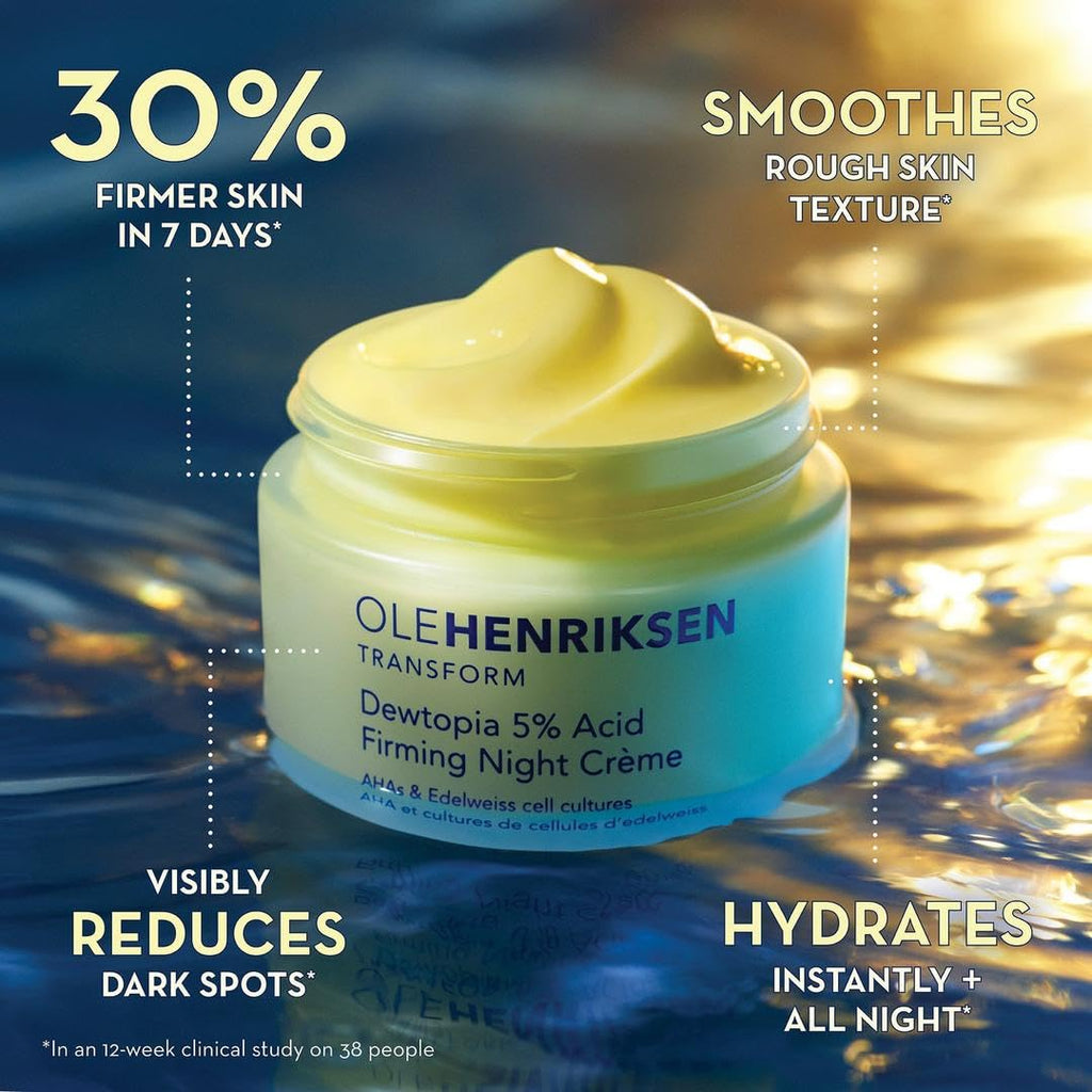 OLEHENRIKSEN Dewtopia 5% AHA Firming Night Crème – Hydration, Exfoliation & Even Tone