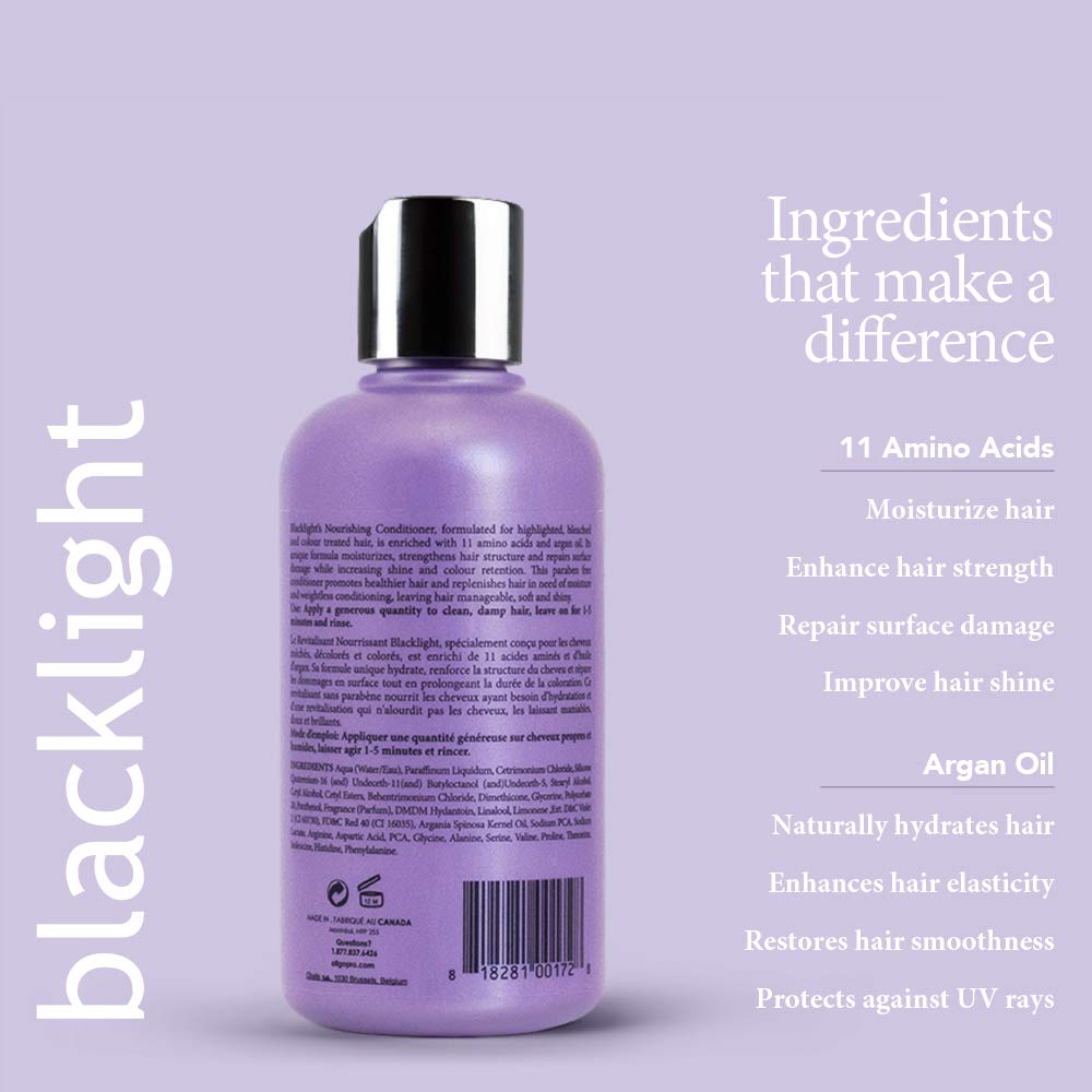 Oligo Professionnel Blacklight Nourishing Conditioner for Blondes – Sulfate-Free, Vegan, Argan Oil Hydration – 8.5 oz
