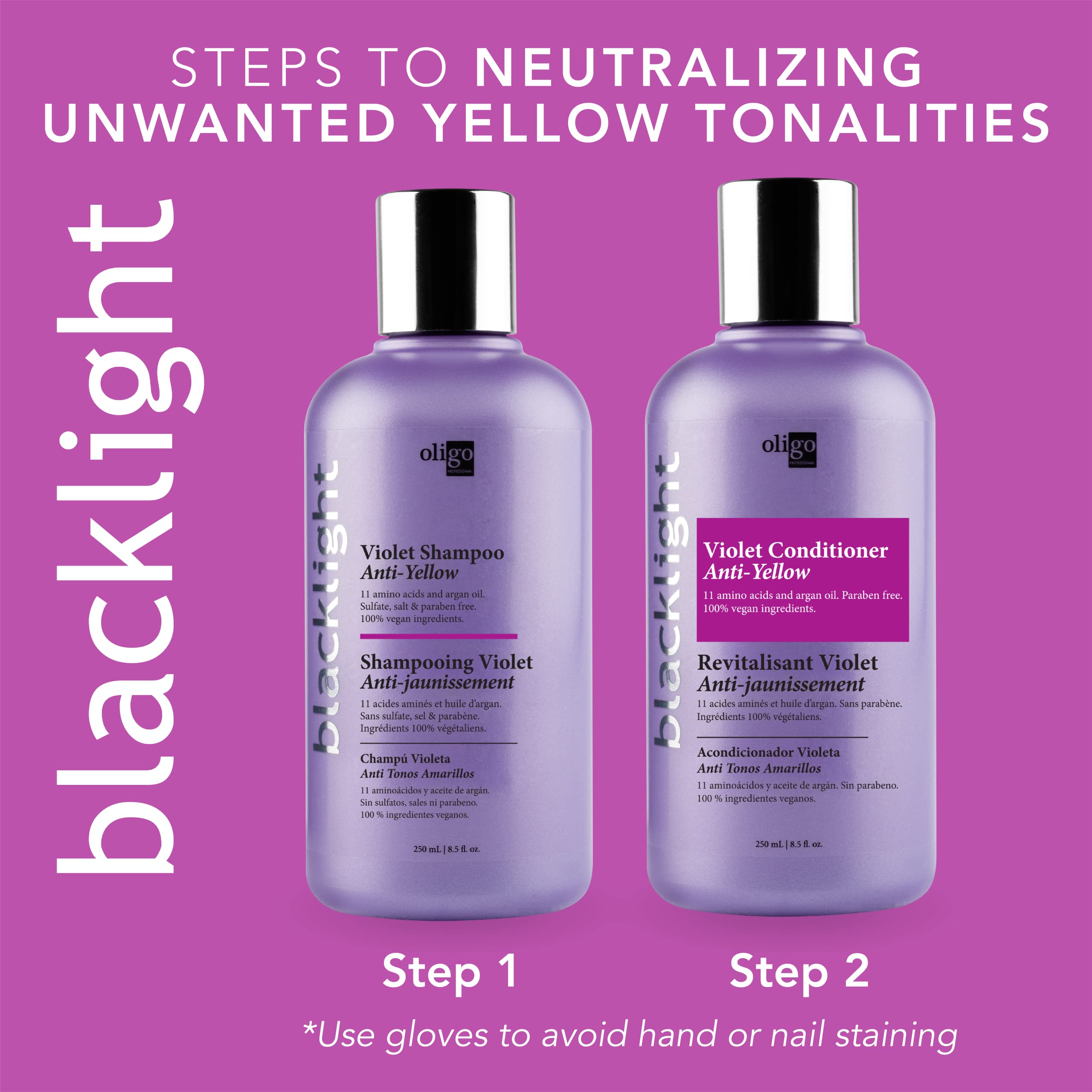 Oligo Professionnel Blacklight Violet Conditioner — Purple Toner for Blondes, Vegan, 8.5oz