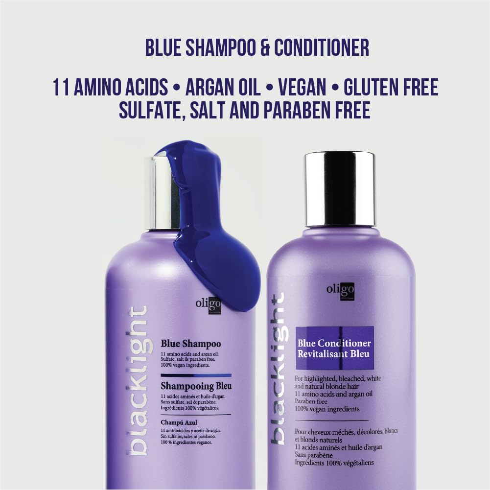 Oligo Professionnel Blacklight Blue Shampoo & Conditioner Duo – Sulfate-Free, Vegan for Blondes