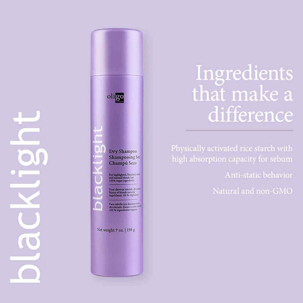 Oligo Professionnel Blacklight Dry Shampoo – Weightless Volume for All Hair Types | Vegan & Residue-Free | 7 oz