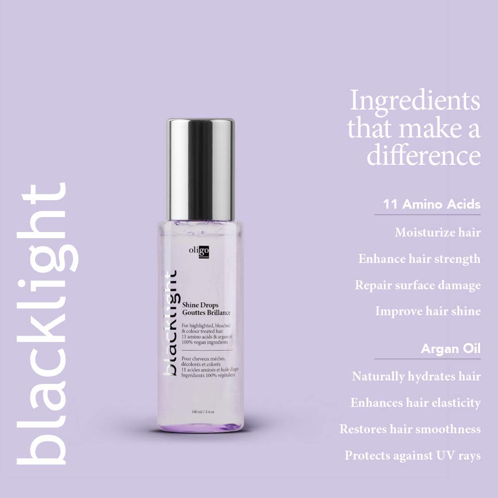 Oligo Professionnel Blacklight Shine Drops – Weightless Hair Oil & Anti-Frizz Serum (3.4 oz)