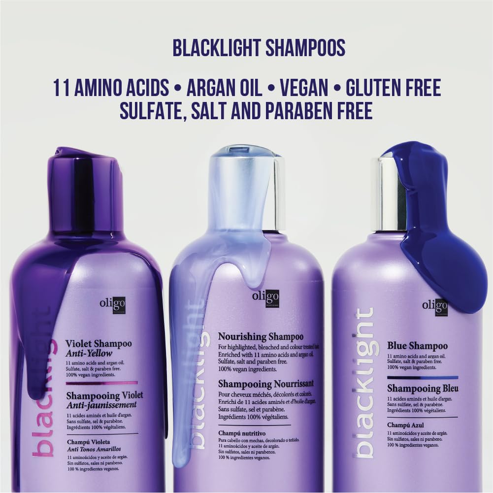 Oligo Professionnel Blacklight Violet Shampoo – Sulfate-Free Purple Shampoo for Blondes | Vegan Hydration with Argan Oil | 8.5 oz