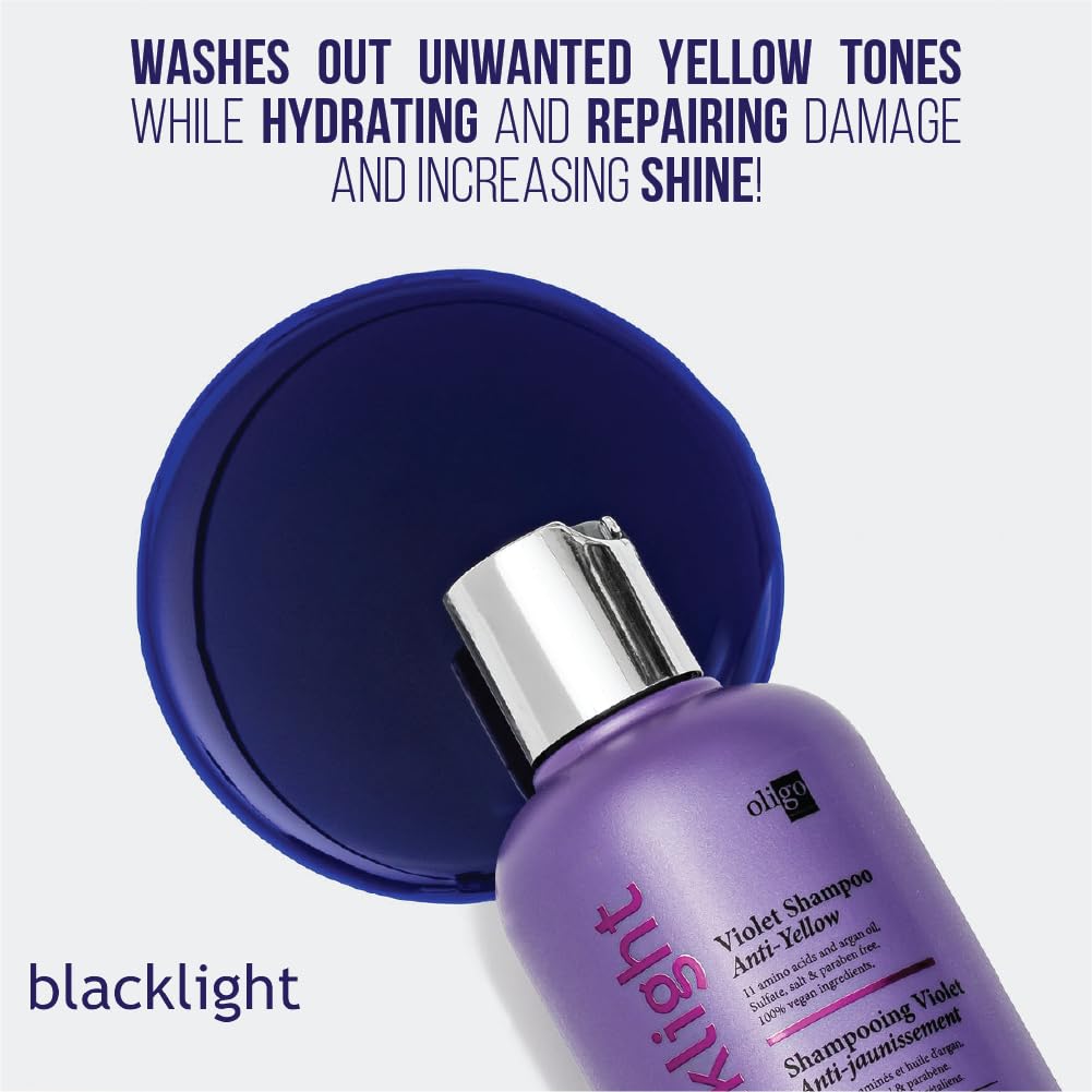 Oligo Professionnel Blacklight Violet Shampoo – Sulfate-Free Purple Shampoo for Blondes | Vegan Hydration with Argan Oil | 8.5 oz