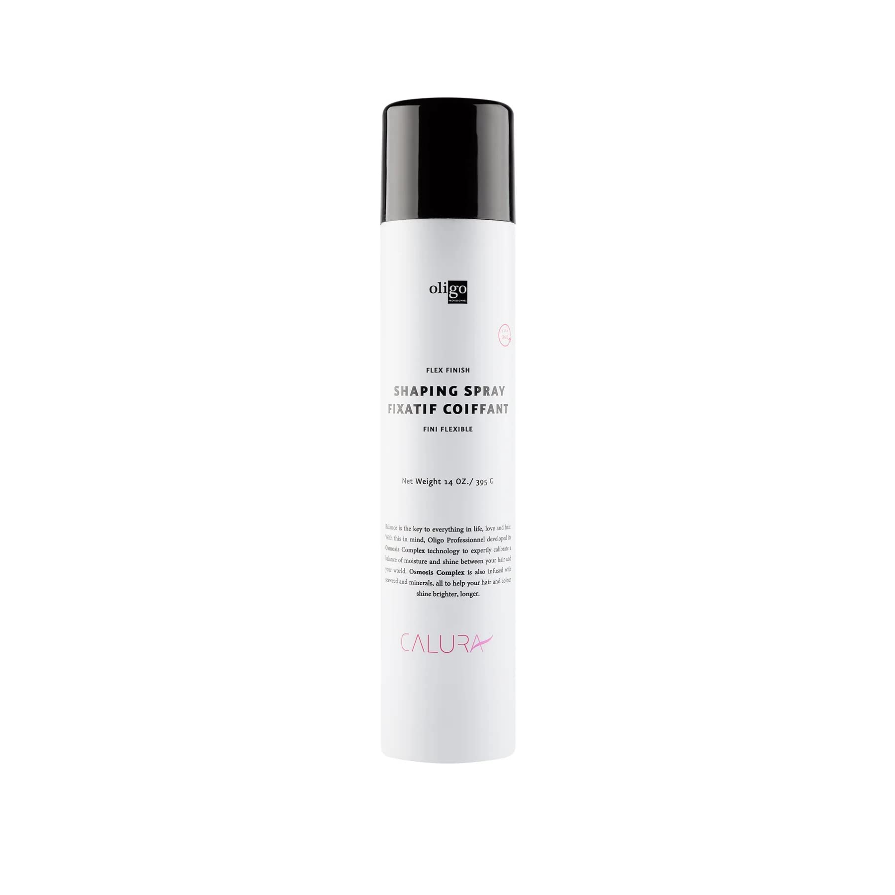 Oligo Professionnel Calura Shaping Hairspray – All Hair Types, Medium Hold, Shine, UV Protection, 14oz
