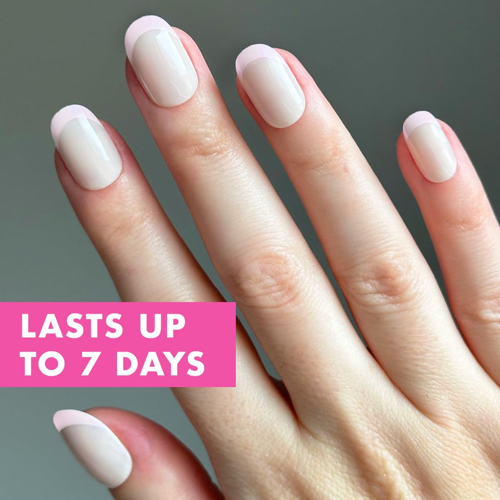 Olive & June Super Stick Mani Press-On Nails – No Glue Needed, 7-Day Wear, Realest Look | Glazed French