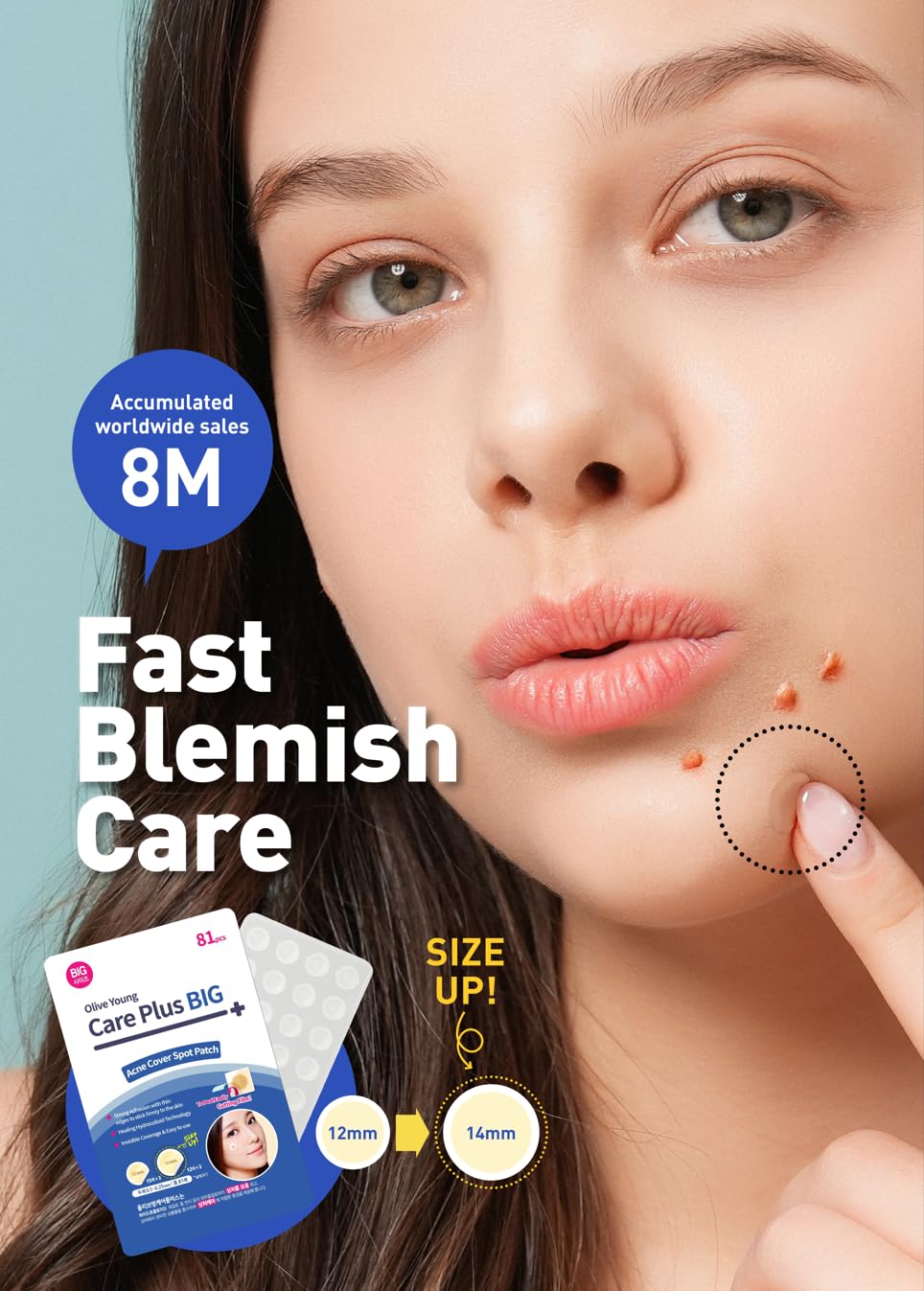 OLIVE YOUNG Care Plus Spot Patch Big (81 Count) – Hydrocolloid Acne Patches