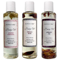 Olivia Care 3 Pack Body Oils: Apricot Fig, French Rose & Jasmine Gardenia