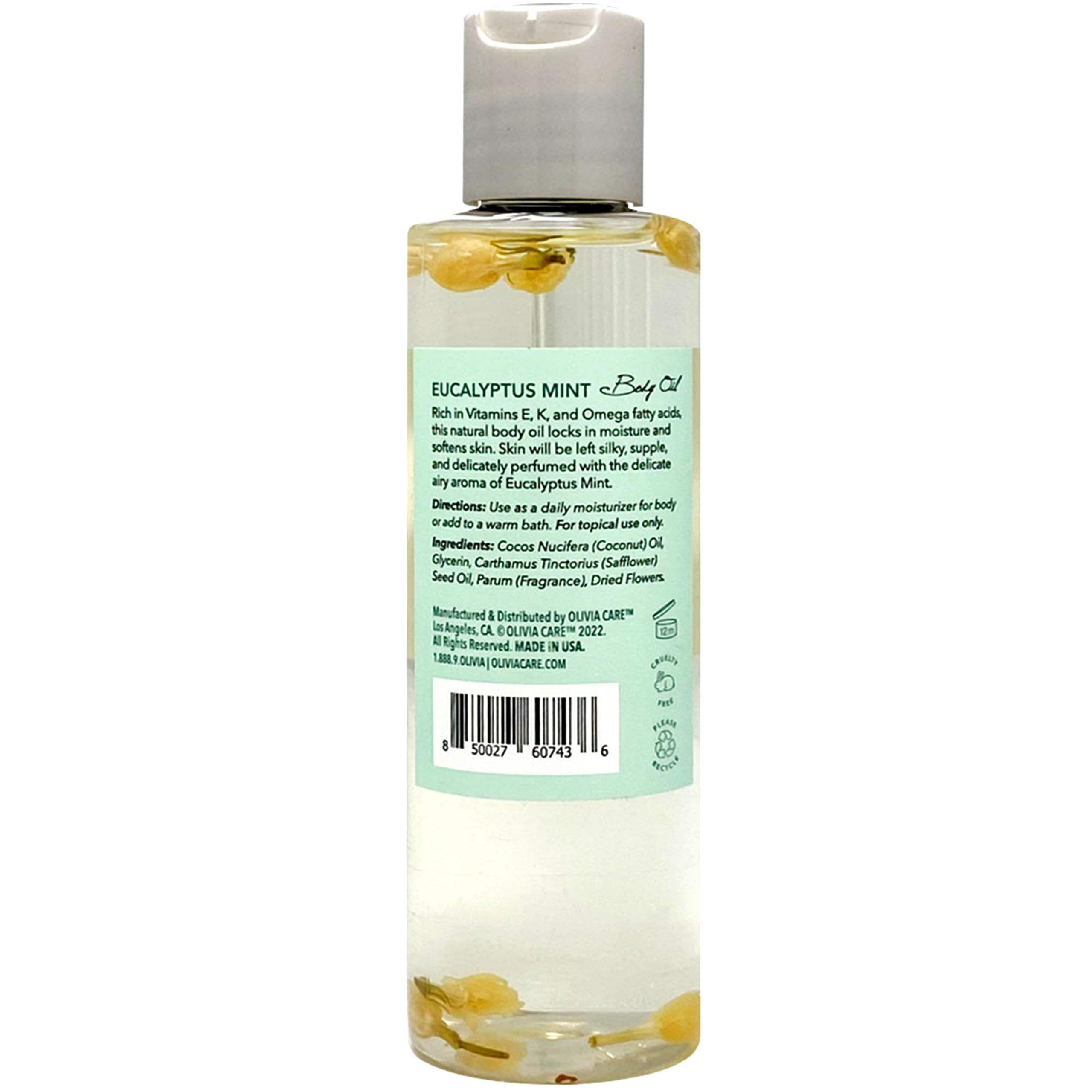 Olivia Care Body Oil Eucalyptus Mint – Vegan Hydration with Vitamin E, K & Omegas