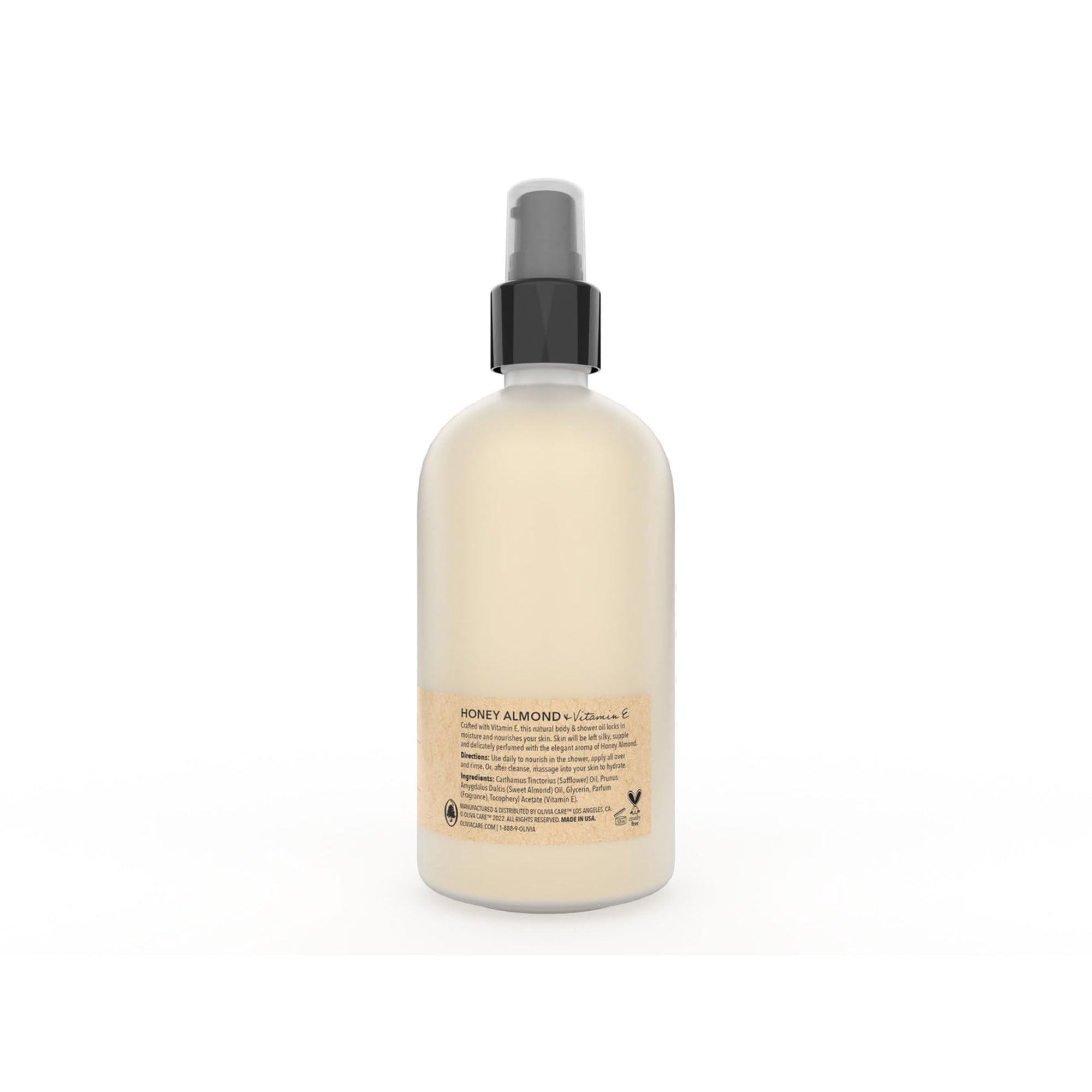 Olivia Care Nourishing Honey Almond Body Oil with Vitamin E | In-Shower Hydration for All Skin Types – 8 oz