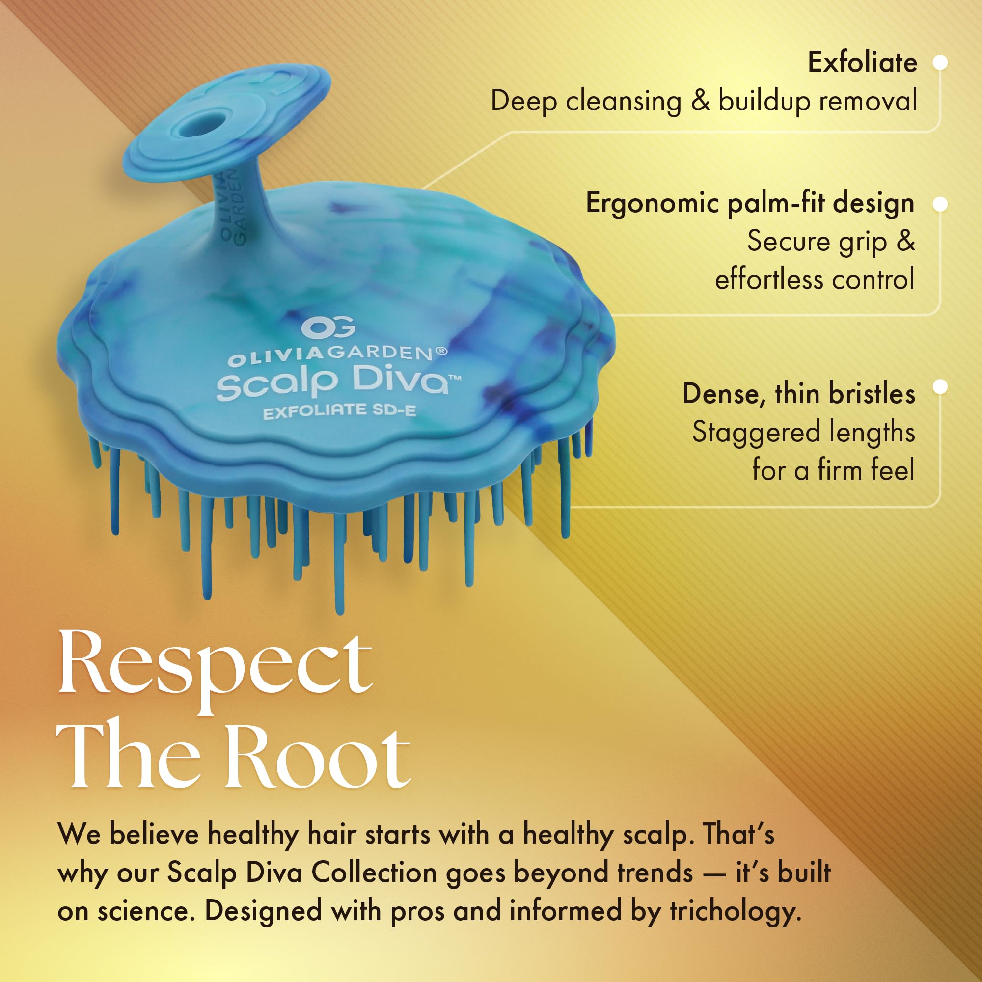 Olivia Garden Scalp Diva Brush – Exfoliate, Cleanse & Massage for All Hair Types